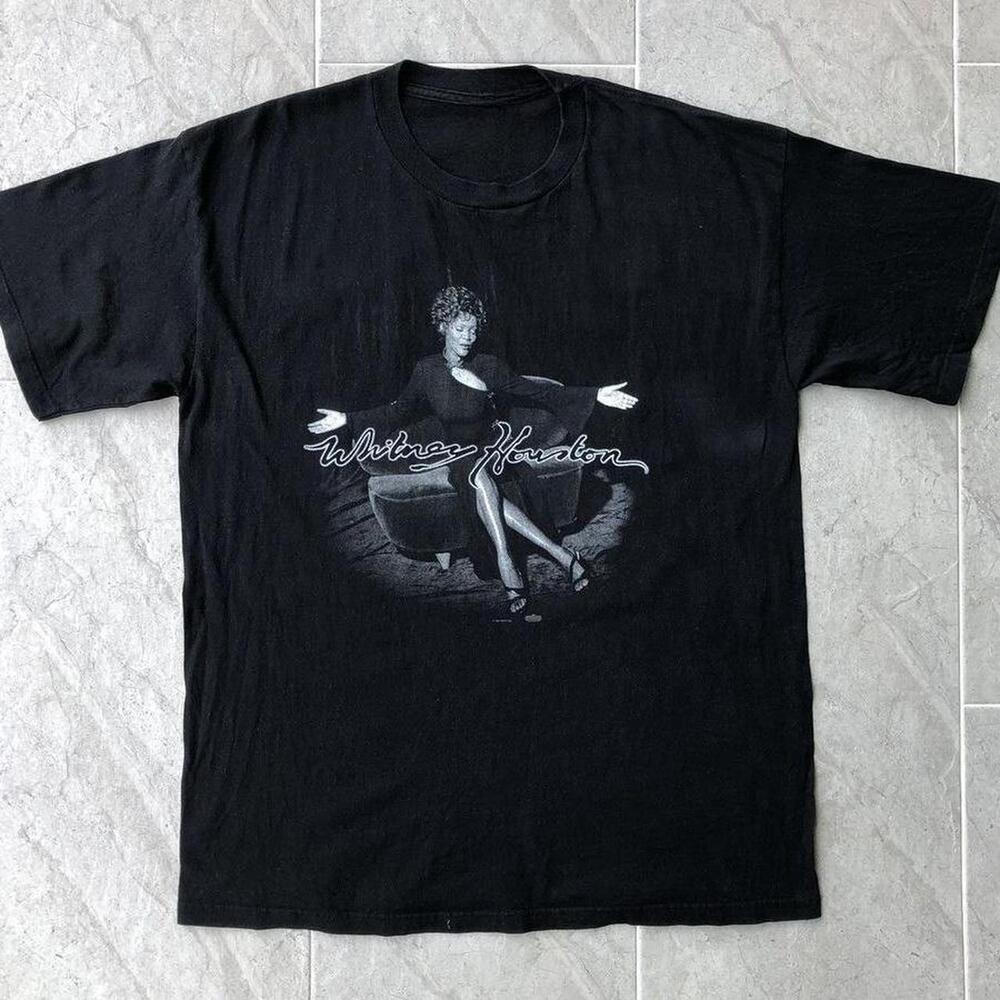 Whitney Houston Black T-Shirt L